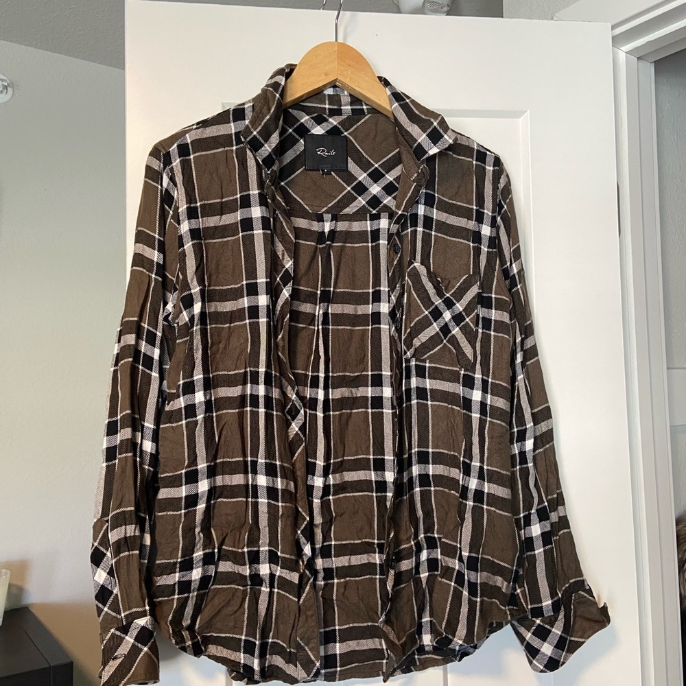 Rails woman’s flannel shirt, Size S, Army Green